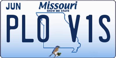 MO license plate PL0V1S