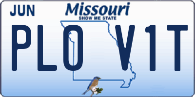 MO license plate PL0V1T