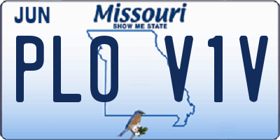 MO license plate PL0V1V