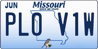MO license plate PL0V1W