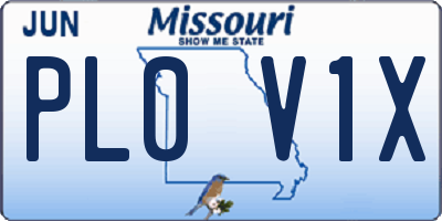 MO license plate PL0V1X