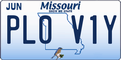MO license plate PL0V1Y