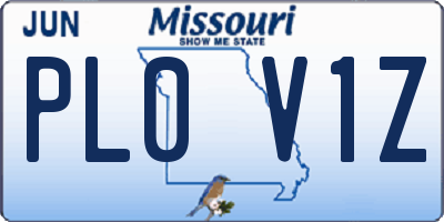 MO license plate PL0V1Z