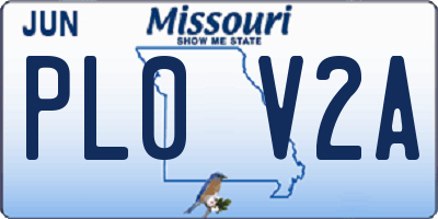 MO license plate PL0V2A