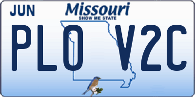 MO license plate PL0V2C