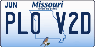 MO license plate PL0V2D