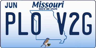 MO license plate PL0V2G