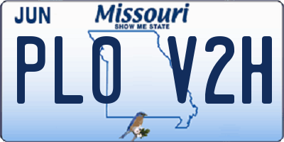 MO license plate PL0V2H