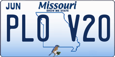 MO license plate PL0V2O