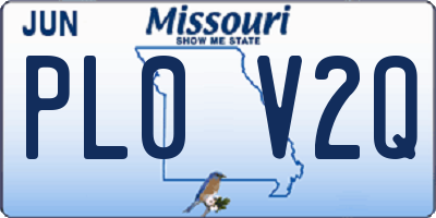 MO license plate PL0V2Q