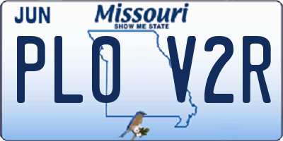 MO license plate PL0V2R