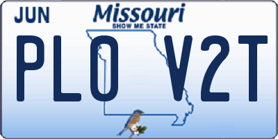 MO license plate PL0V2T