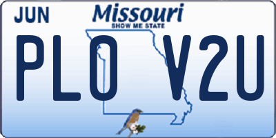 MO license plate PL0V2U