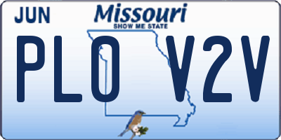 MO license plate PL0V2V