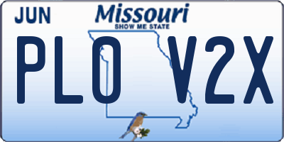 MO license plate PL0V2X