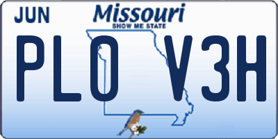 MO license plate PL0V3H