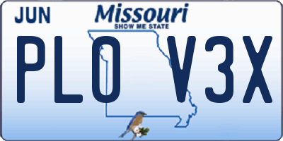 MO license plate PL0V3X