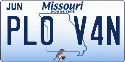 MO license plate PL0V4N
