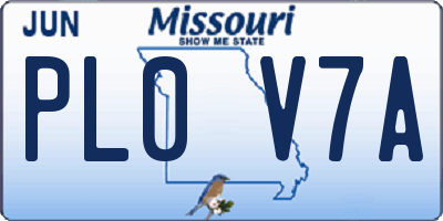MO license plate PL0V7A