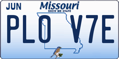 MO license plate PL0V7E