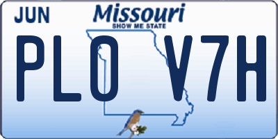MO license plate PL0V7H