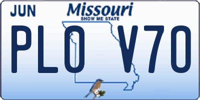 MO license plate PL0V7O