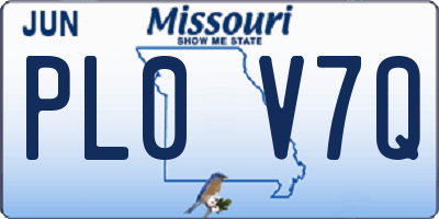 MO license plate PL0V7Q