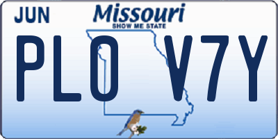 MO license plate PL0V7Y