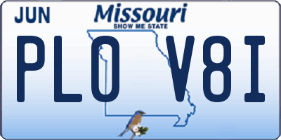 MO license plate PL0V8I