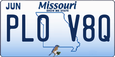 MO license plate PL0V8Q