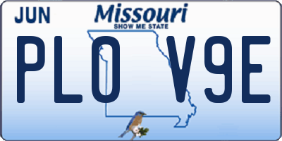 MO license plate PL0V9E