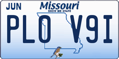 MO license plate PL0V9I