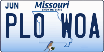 MO license plate PL0W0A