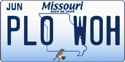 MO license plate PL0W0H