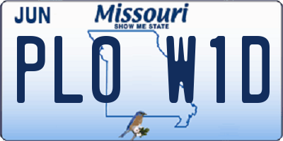 MO license plate PL0W1D
