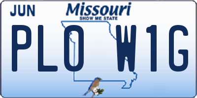MO license plate PL0W1G