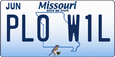 MO license plate PL0W1L