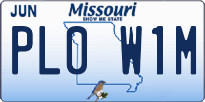 MO license plate PL0W1M