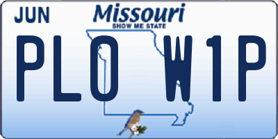 MO license plate PL0W1P