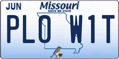 MO license plate PL0W1T