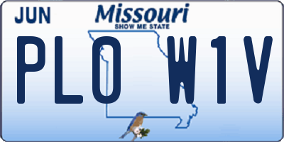 MO license plate PL0W1V