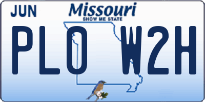 MO license plate PL0W2H