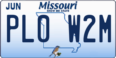 MO license plate PL0W2M