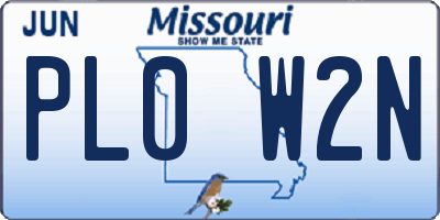 MO license plate PL0W2N