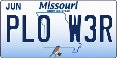 MO license plate PL0W3R