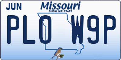 MO license plate PL0W9P