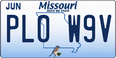 MO license plate PL0W9V