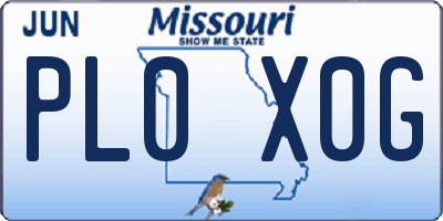 MO license plate PL0X0G