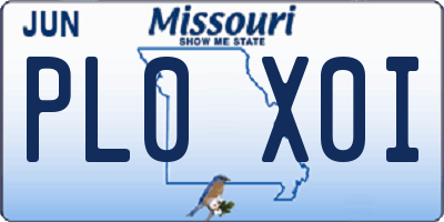 MO license plate PL0X0I