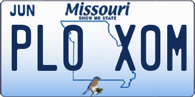 MO license plate PL0X0M
